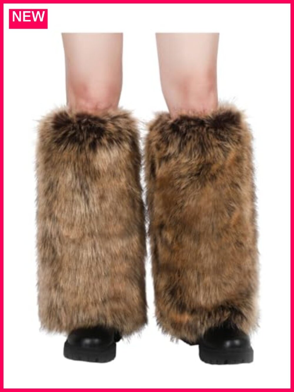 Faux Fur Leg Warmers Long Furry Boot Cuffs Winter Cozy